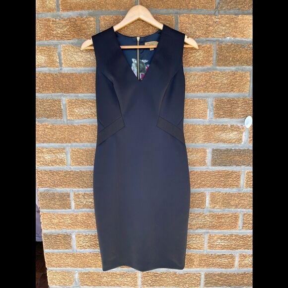 Ted Baker Black Tailored Stretch Shift Dress 2 - Picture 1 of 12